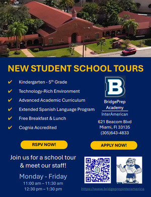 New Student School Tours - Monday-Friday 